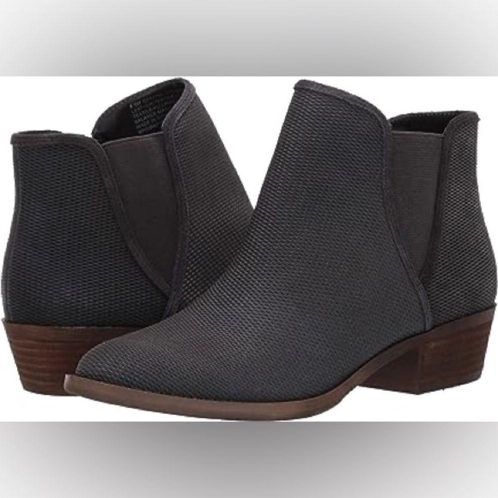 kensie Gerona Ankle Boot chunky block stacked heel zip up leather suede 6.5